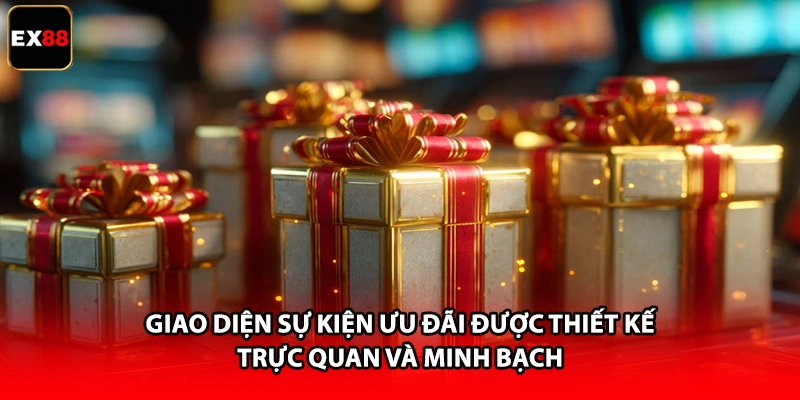 Giao diện sự kiện ưu đãi được thiết kế trực quan và minh bạch